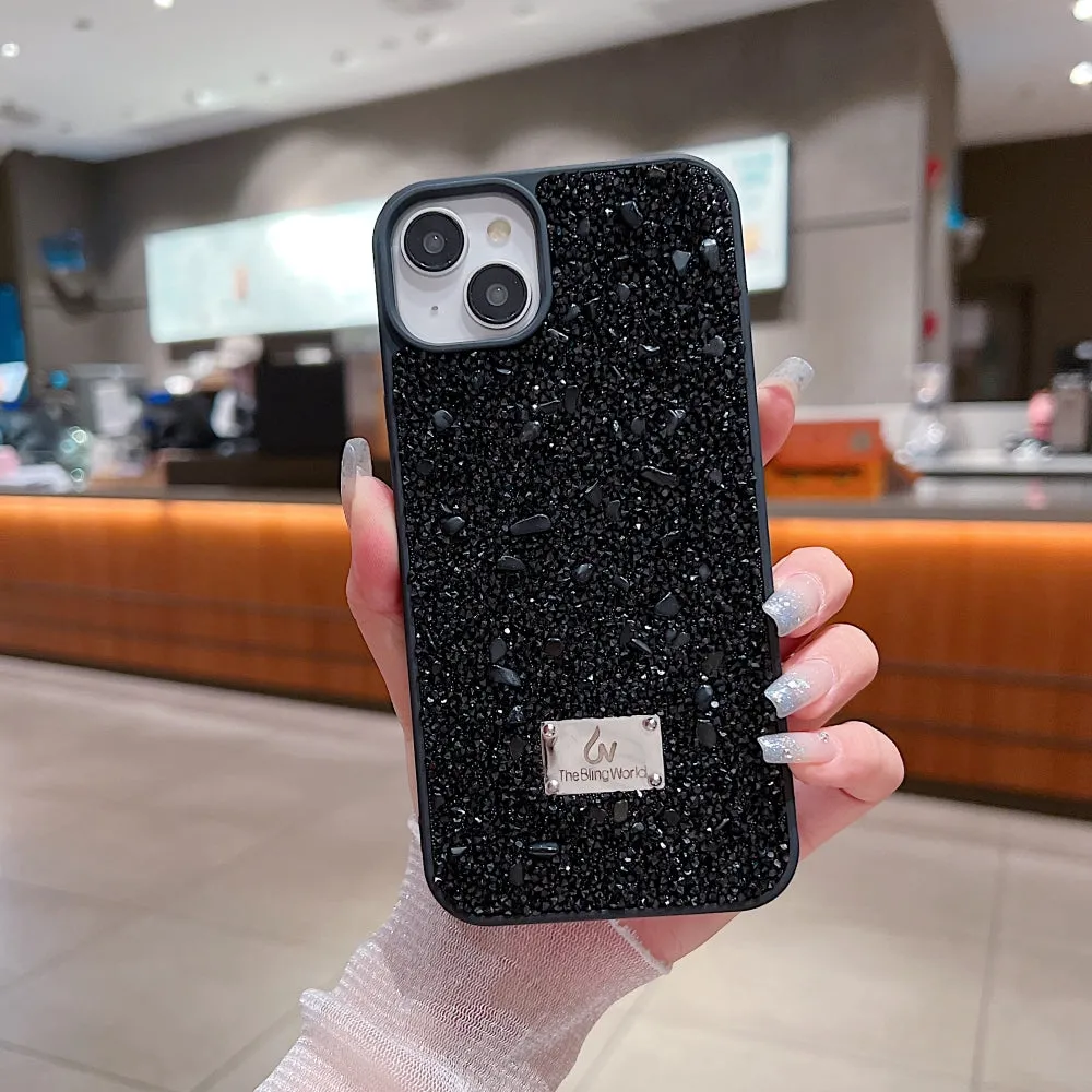 Diamond Studded Pattern Glittery Phone Case - iPhone 15 Plus