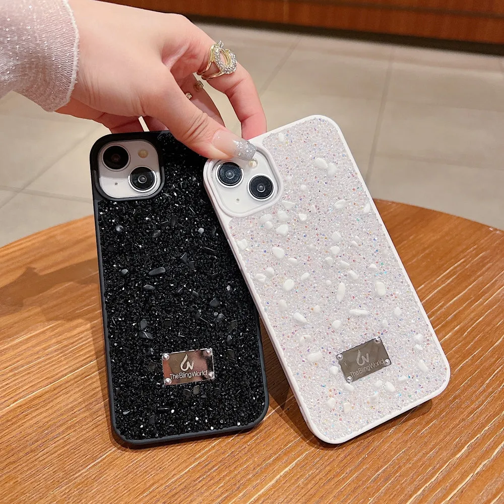 Diamond Studded Pattern Glittery Phone Case - iPhone 15 Plus