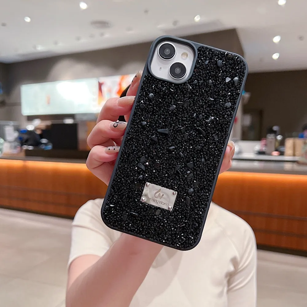 Diamond Studded Pattern Glittery Phone Case - iPhone 15 Plus