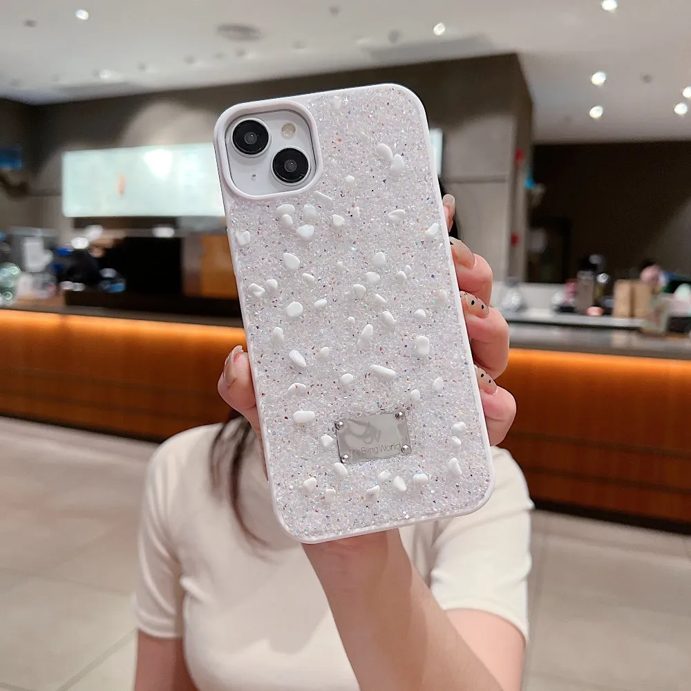 Diamond Studded Pattern Glittery Phone Case - iPhone 15 Plus