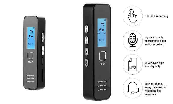 Digital Voice Recorder Audio Dictaphone MP3 Player
