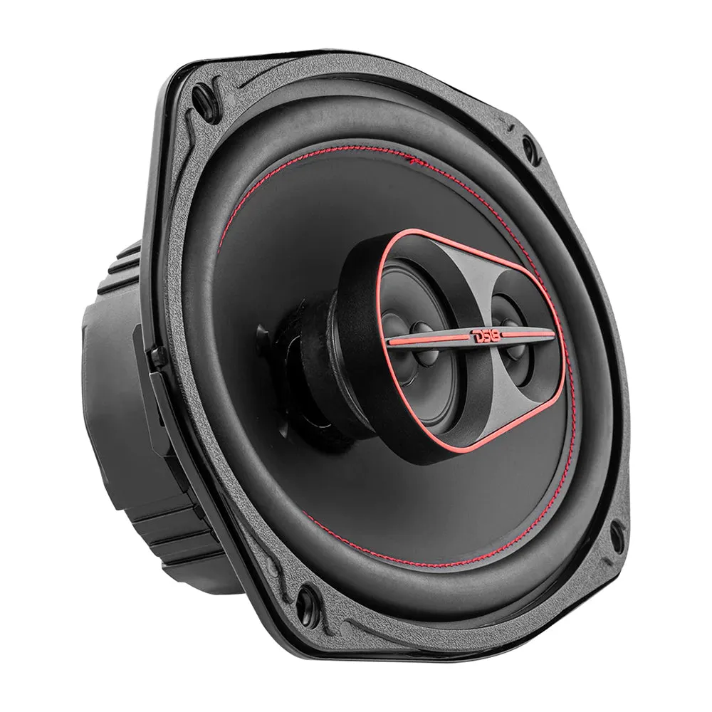 DS18 G6.9Xi 3-Way Coaxial Speakers 60 Watts RMS 4-Ohm 6 x 9 Inch W/ Grills Pair