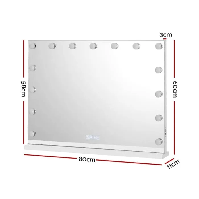 Embellir Bluetooth Makeup Mirror 80x58cm Hollywood With Light Vanity Wall 18 Led