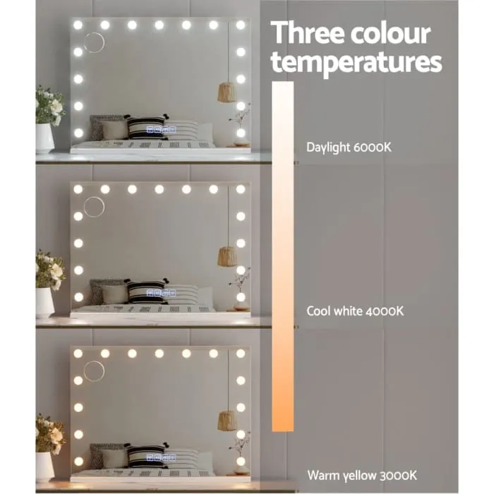 Embellir Bluetooth Makeup Mirror 80x58cm Hollywood With Light Vanity Wall 18 Led