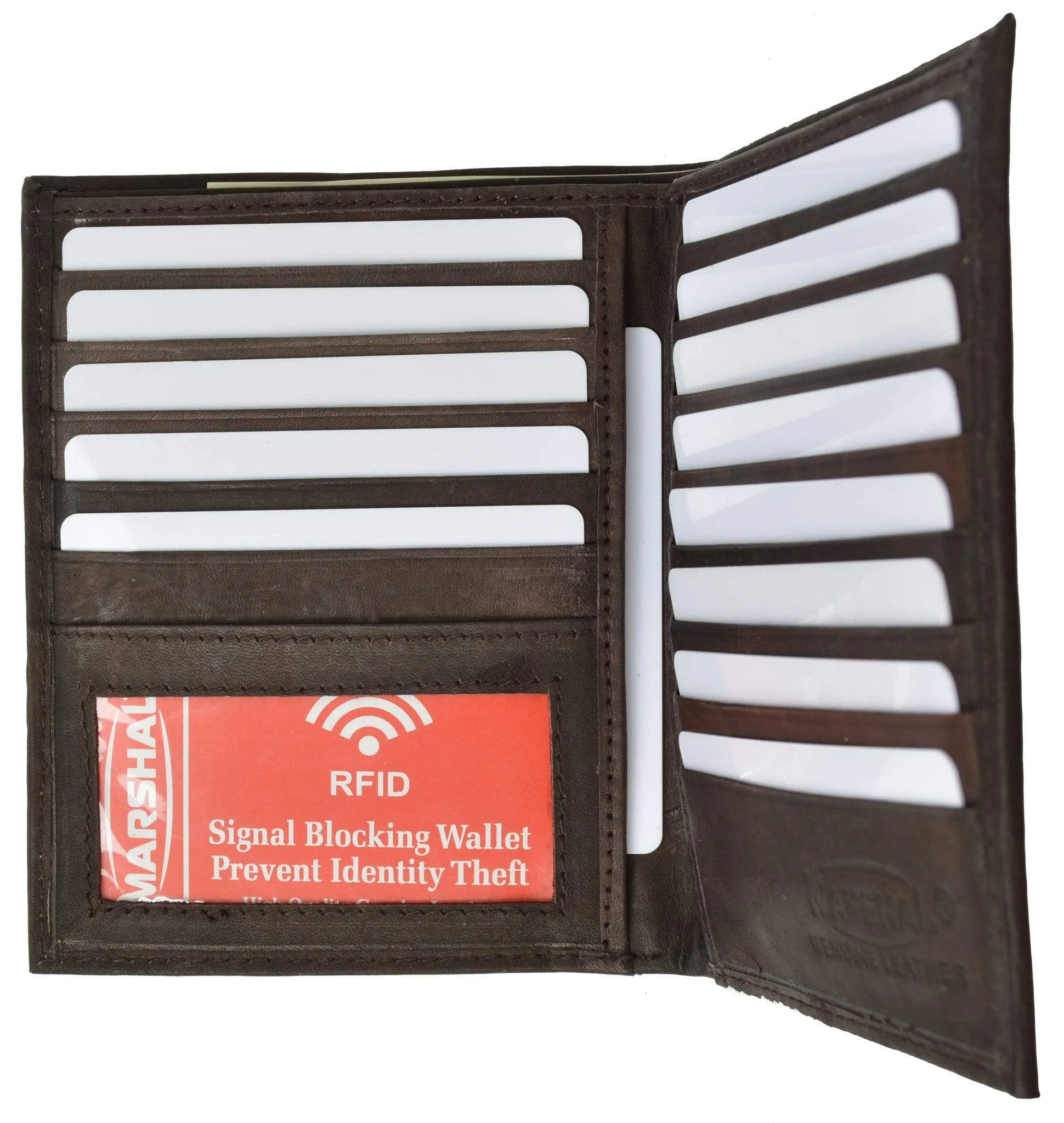 Extra Capicity RFID Blocking Bifold Hipster Credit Card Wallet Premium Leather RFID 2502 (C)