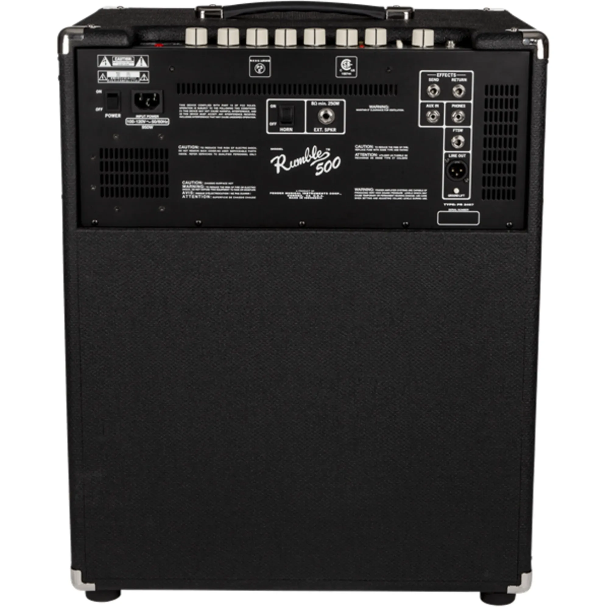 Fender Rumble 500 Bass Combo 120V, Black/Silver