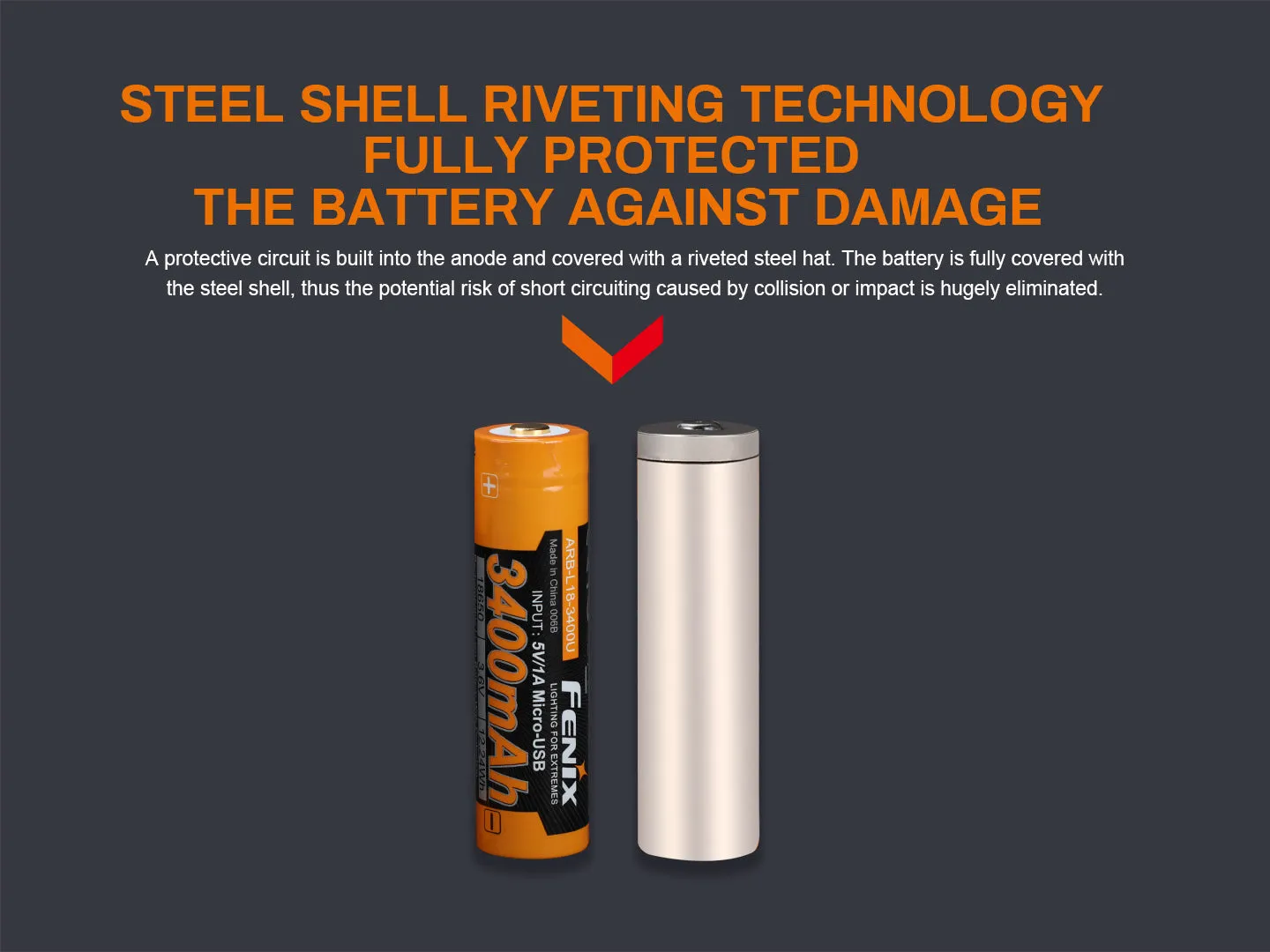 Fenix ARB-L18-3400U Micro-USB Rechargeable 18650 Battery