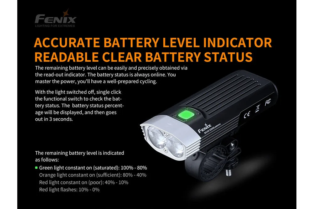 Fenix BC30 V2 LED Bike Light   CR123A Batteries Bundle