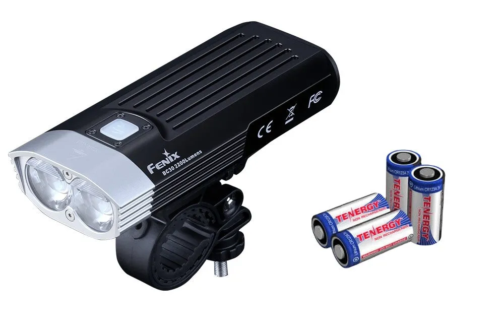 Fenix BC30 V2 LED Bike Light   CR123A Batteries Bundle