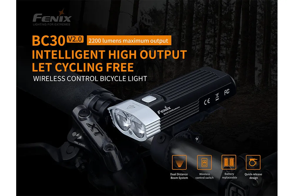 Fenix BC30 V2 LED Bike Light   CR123A Batteries Bundle