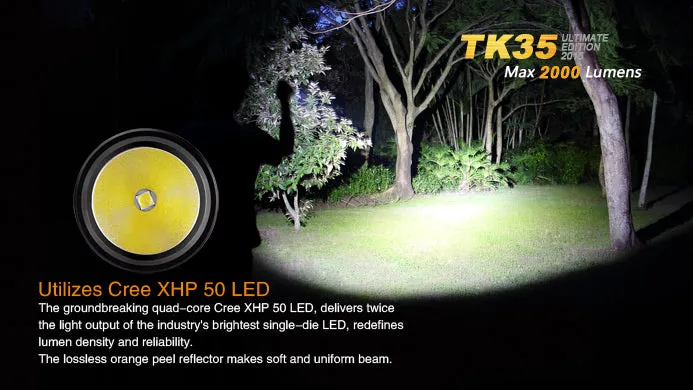 Fenix TK35UE Ultimate Edition 2015 2x 18650 / 4x CR123A 2000 Lumens CREE XHP 50 LED Flashlight