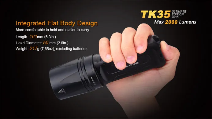 Fenix TK35UE Ultimate Edition 2015 2x 18650 / 4x CR123A 2000 Lumens CREE XHP 50 LED Flashlight
