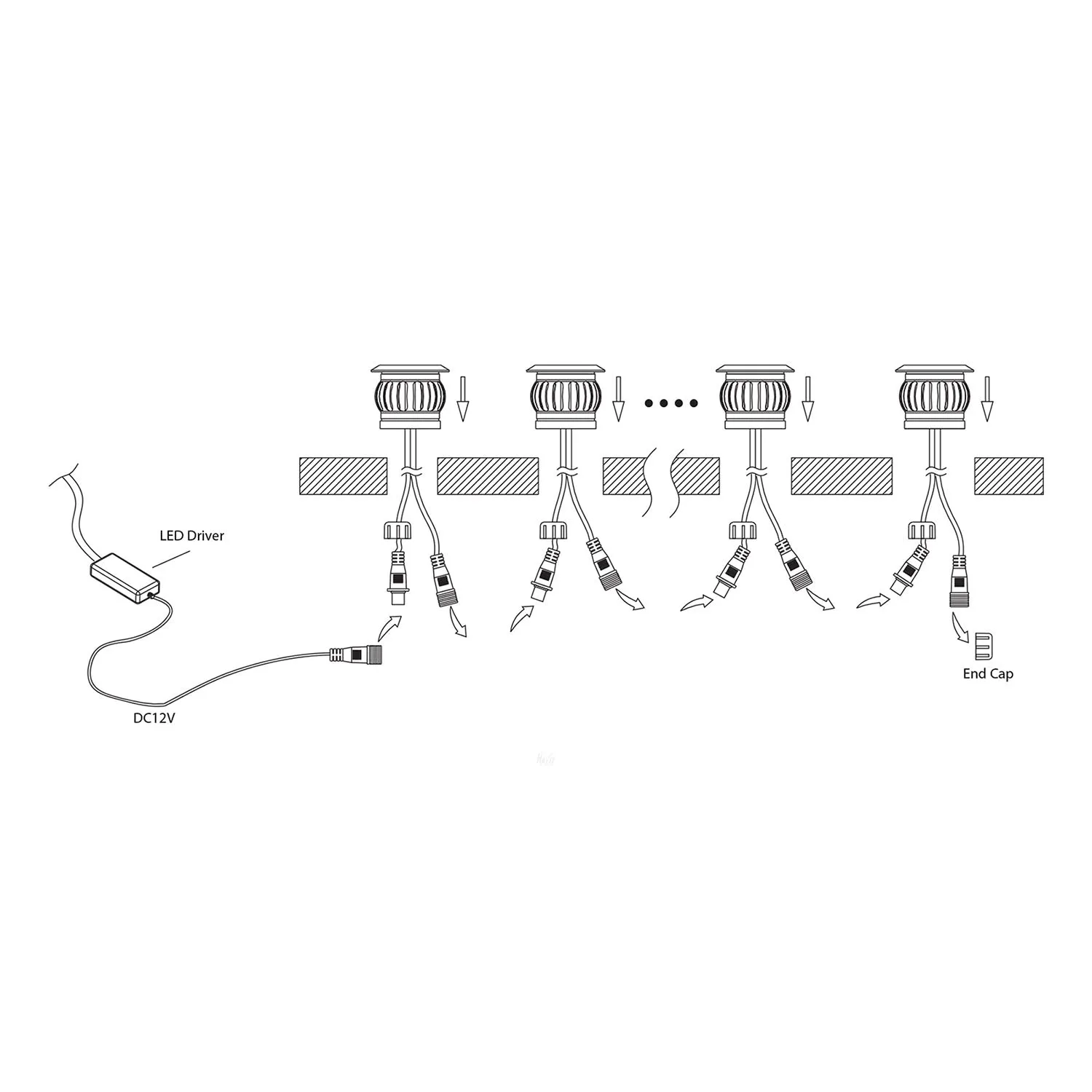 Flame Mini LED Deck Light DIY Kit (6 Pack) 3K/6K Havit Lighting - HV2826C, HV2826W