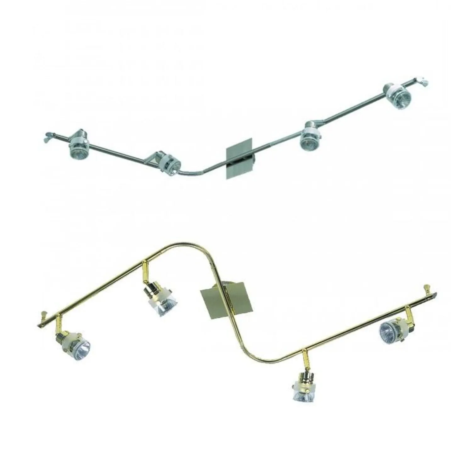 Flexible Four Bar Spotlight GU10 in Satin Chrome/Brass Superlux Lighting - SA-B4-SC, SA-B4-BS