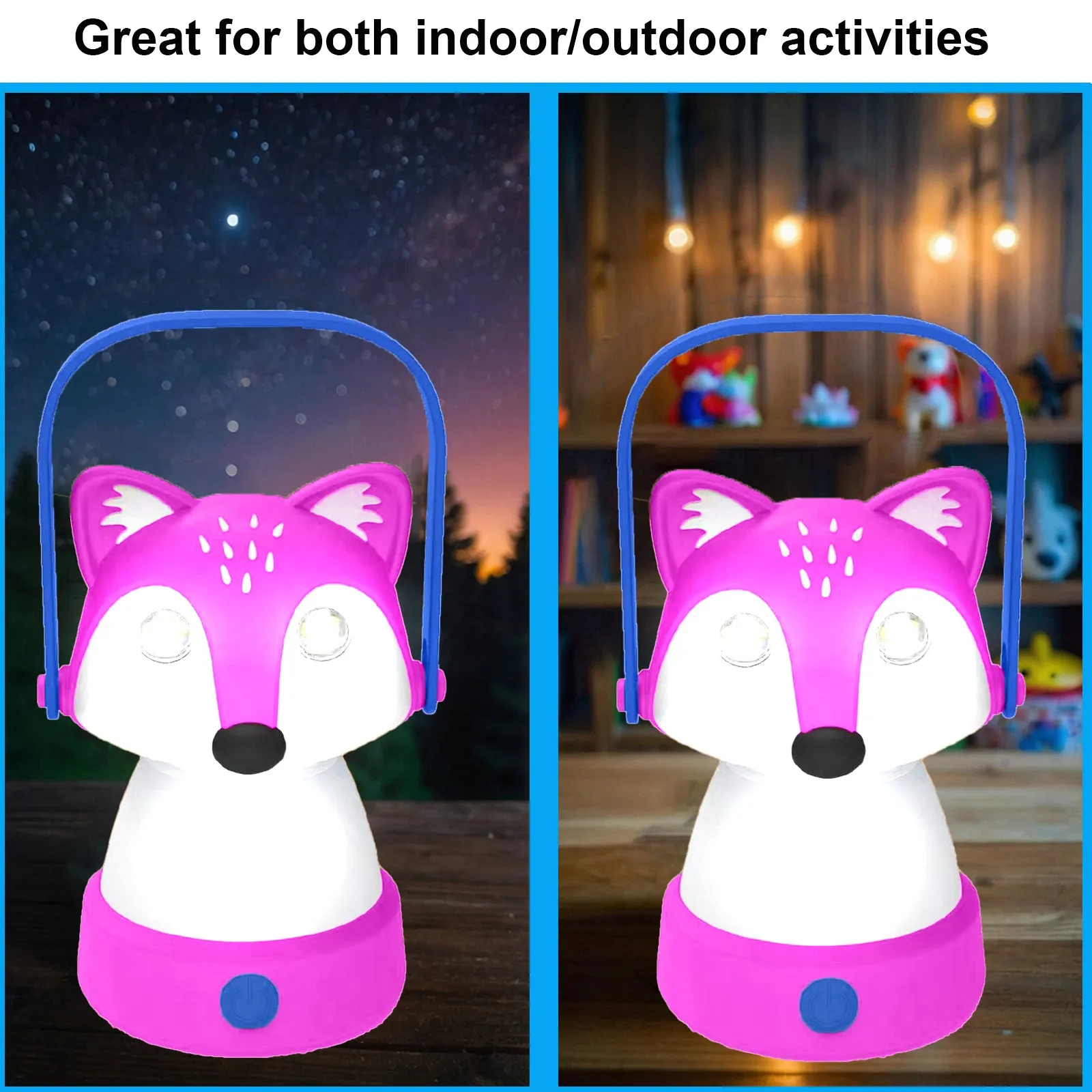 Fox LED Kids Lantern and Rechargeable Kids Headlamp Set - Pink