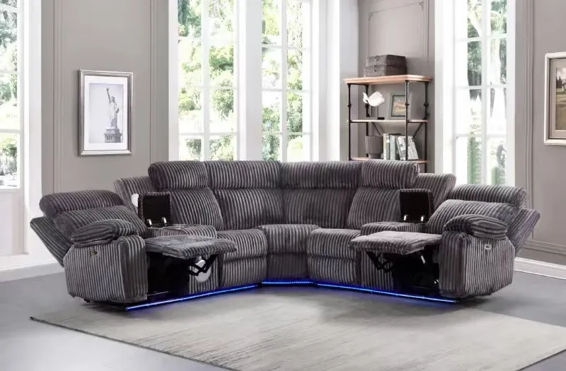 Fresno Gray 3 Piece Power Reclining Sectional