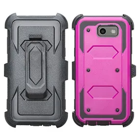 Galaxy J3 Emerge Case, Rugged Full-Body Armor Heavy Duty Holster Shell Combo Case for Samsung Galaxy J3 Emerge - Purple