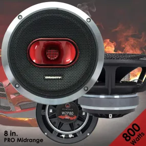 Gravity Warzone Series 8" inch Pro Midrange Coaxial Loud Speaker 4-Ohms with 800W Max, 1 Speaker WZP80