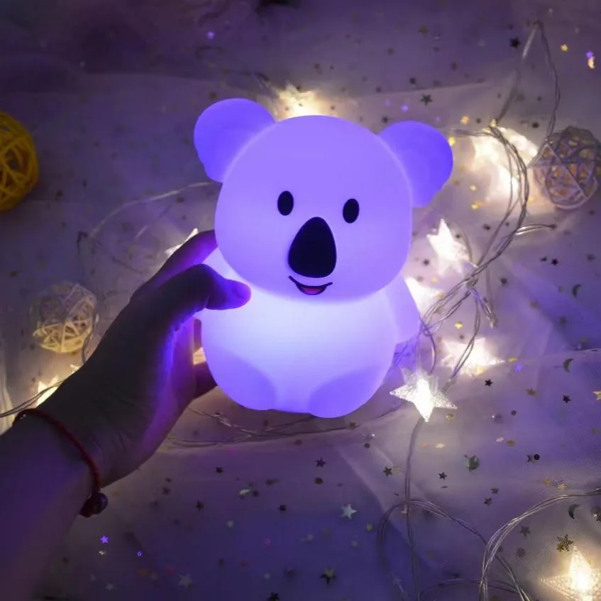 HOME.X 2 in 1 Nursery Night Light & Bluetooth Speaker Lullaby Music Player –Dimmable Color Silicone Koala Bedside Lamp