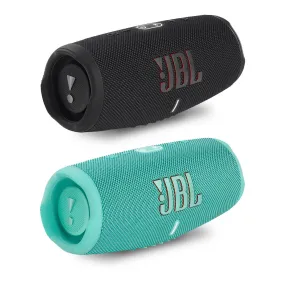 JBL Charge 5 Portable Waterproof Bluetooth Speaker with Powerbank - Pair (Black/Teal)