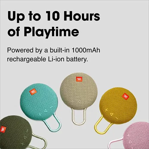 JBL Clip 3, Black - Waterproof, Durable & Portable Bluetooth Speaker