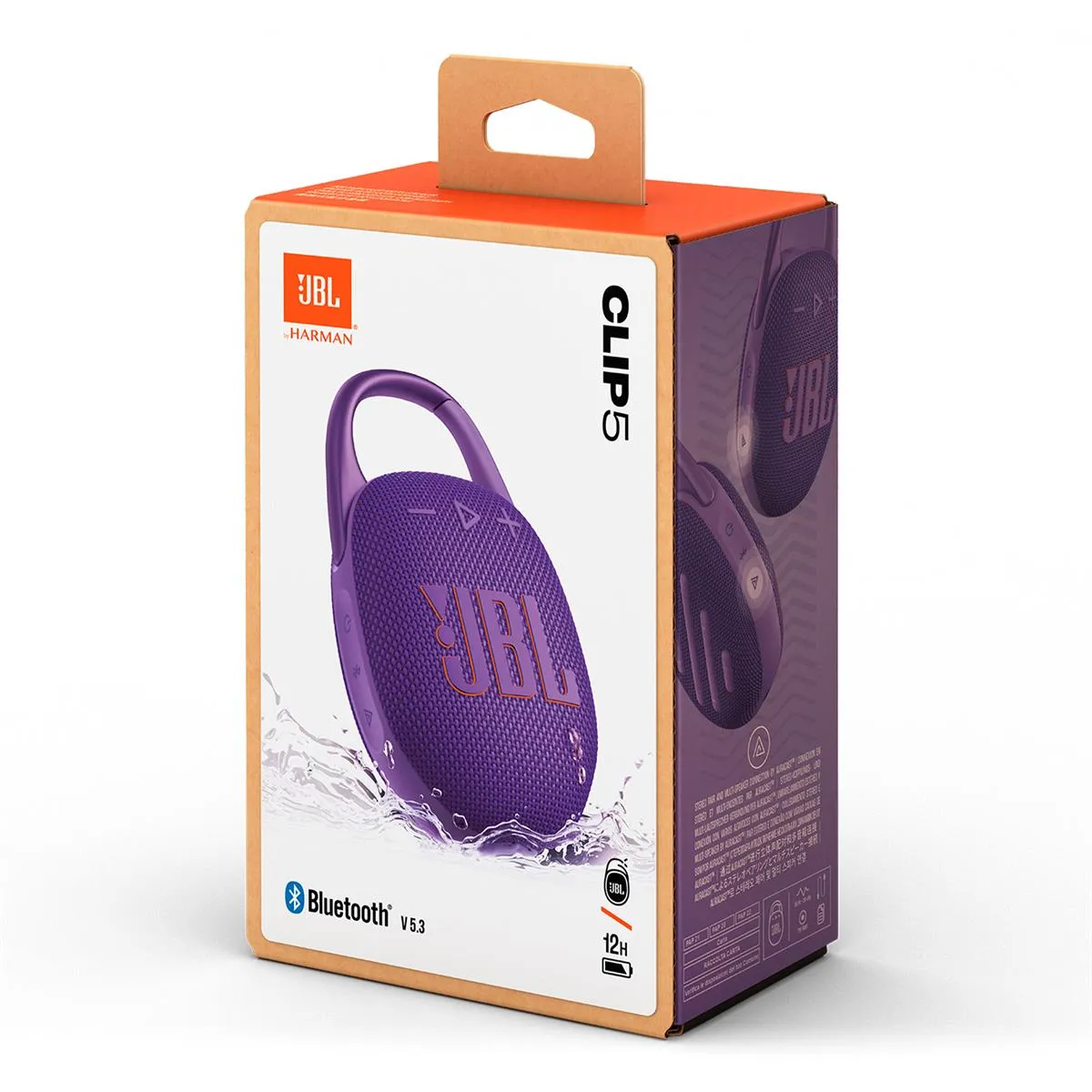 JBL Clip 5 Portable Waterproof Bluetooth Speaker (Purple)