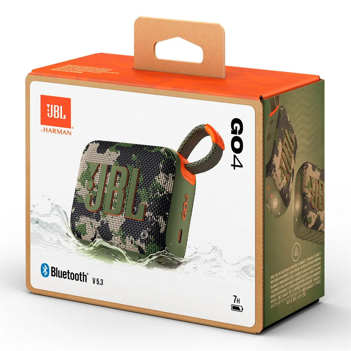 JBL Go 4 Portable Waterproof Bluetooth Speaker (Camo)