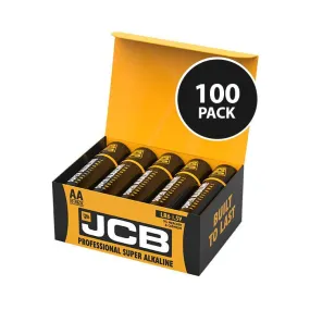 JCB Super Alkaline Industrial AA Batteries - 100 Pack