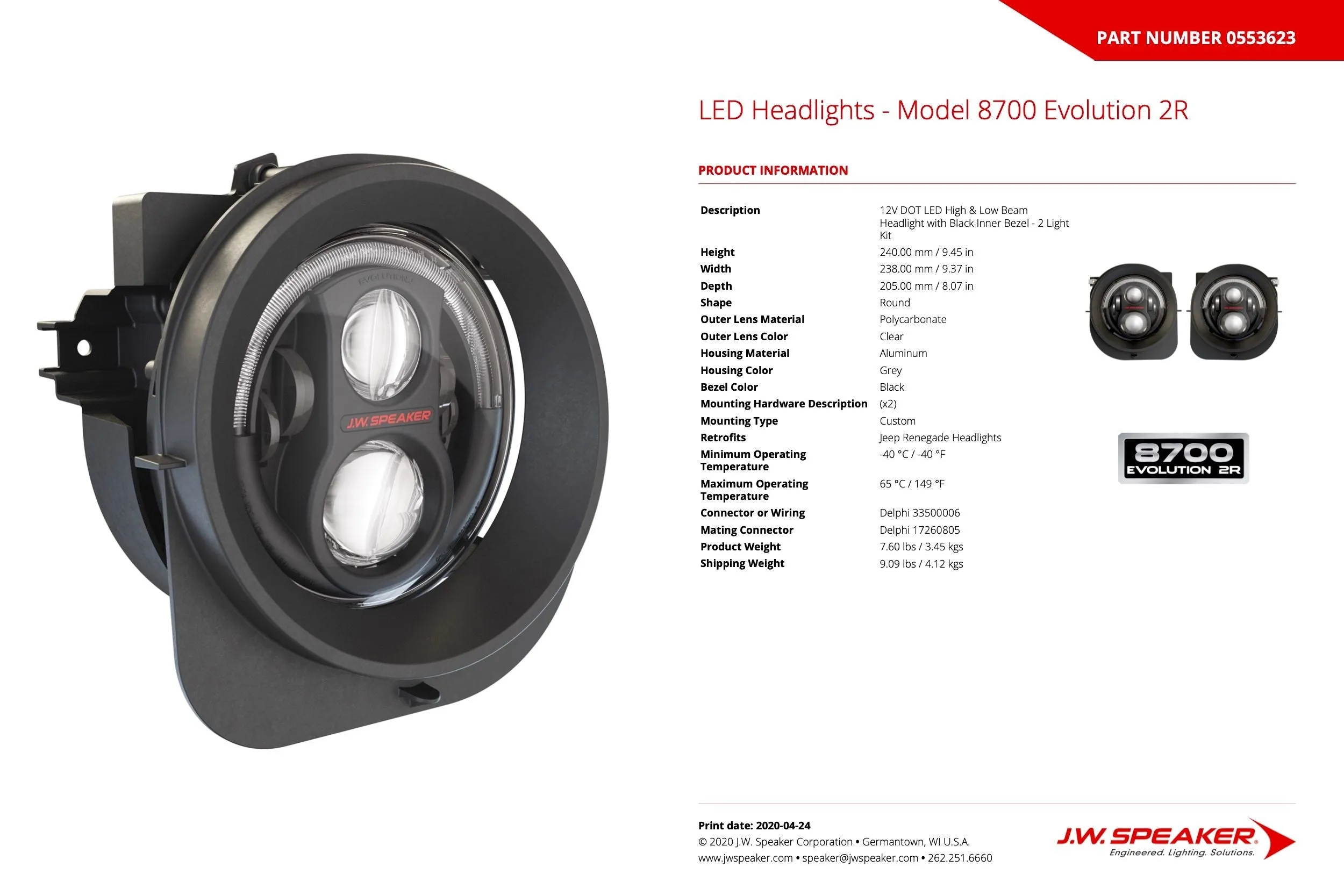JW Speaker: 8700 - EVOLUTION 2R DOT (Chrome) (SET)