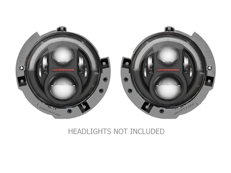 JWS Mounting Adapters to fit J.W. Speaker LED Head Lights into 17-18 Jeep Wrangler JK with Factory LED Head Lights