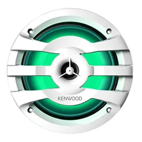 Kenwood KFC-1673MRBL 6-3/4" 2-Way Marine Speakers With Built-In LED Lights (White)