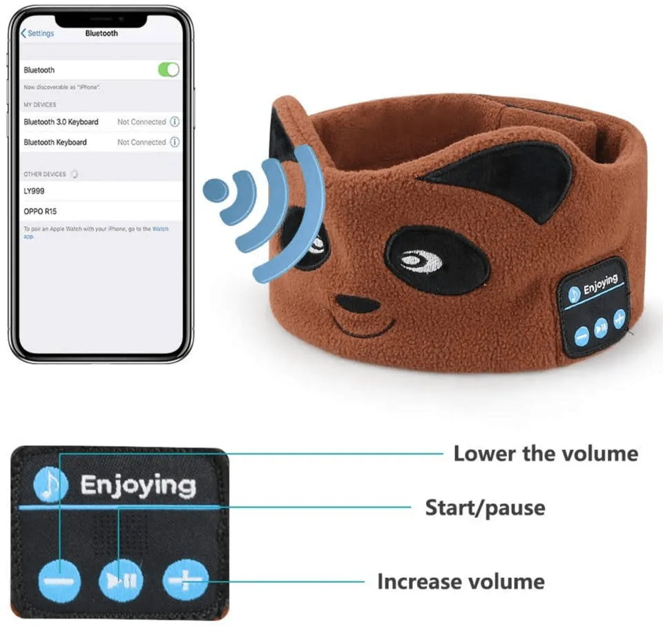 Kids Bluetooth Sleep Mask – Cozy Comfort, Built-in Speakers, Adjustable Fit