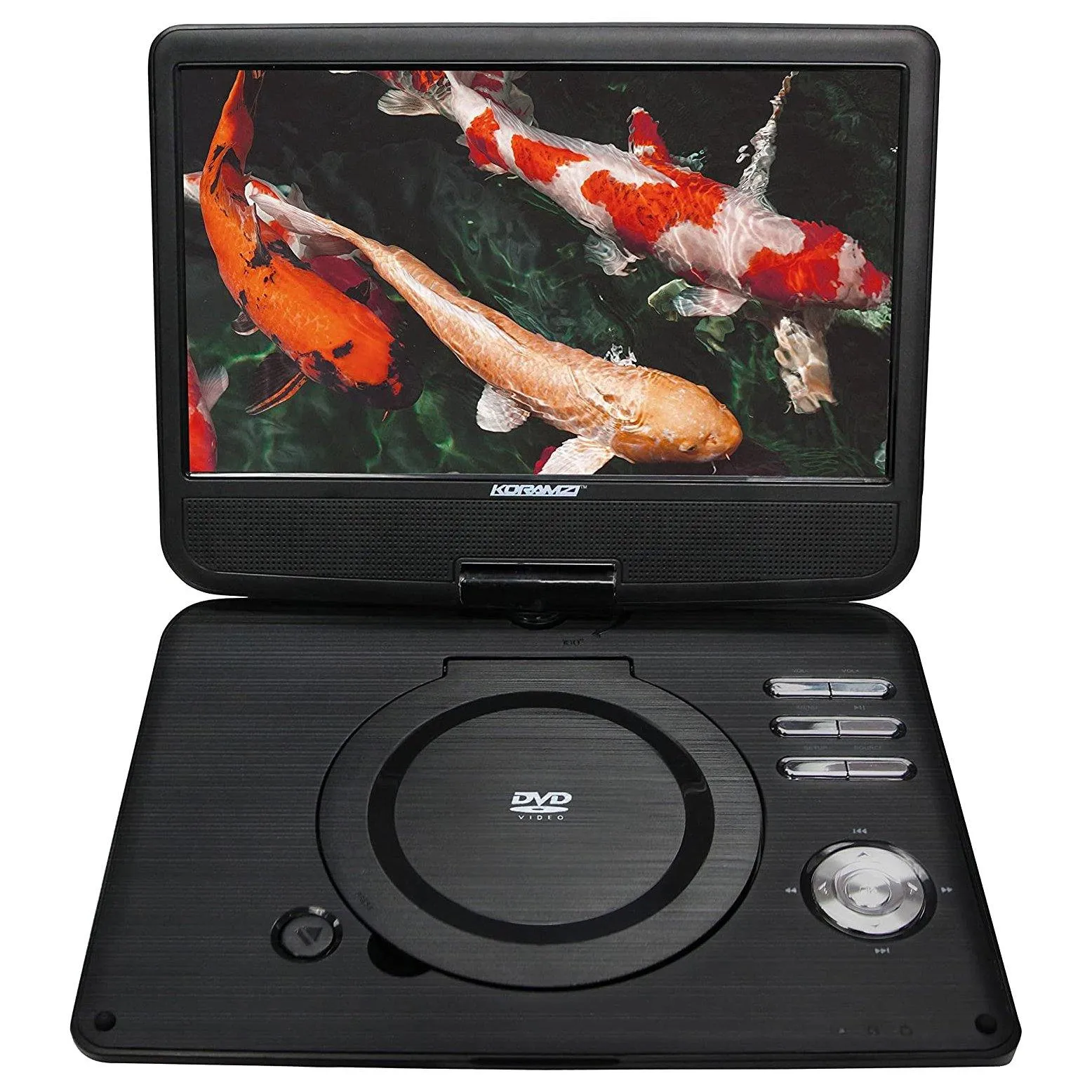 Koramzi Portable Swivel DVD Player with Rechargeable Battery