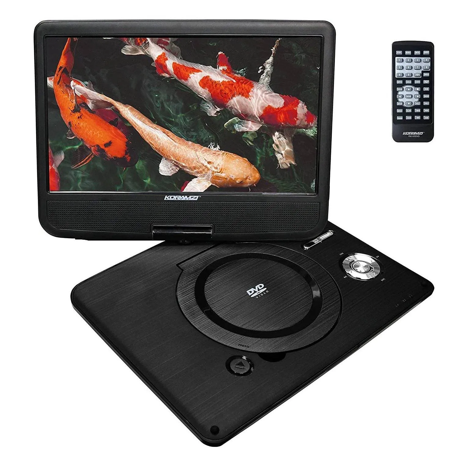 Koramzi Portable Swivel DVD Player with Rechargeable Battery
