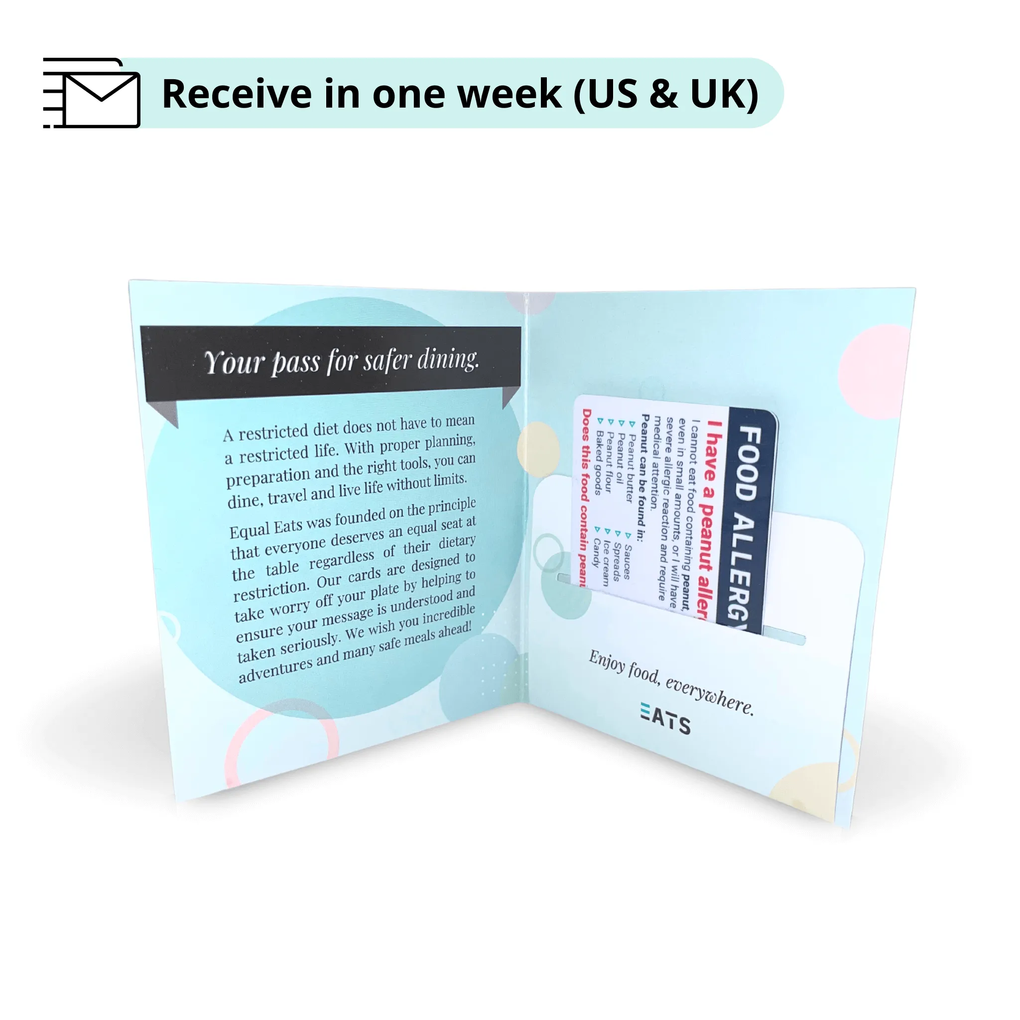 Lactose Intolerance Card in English