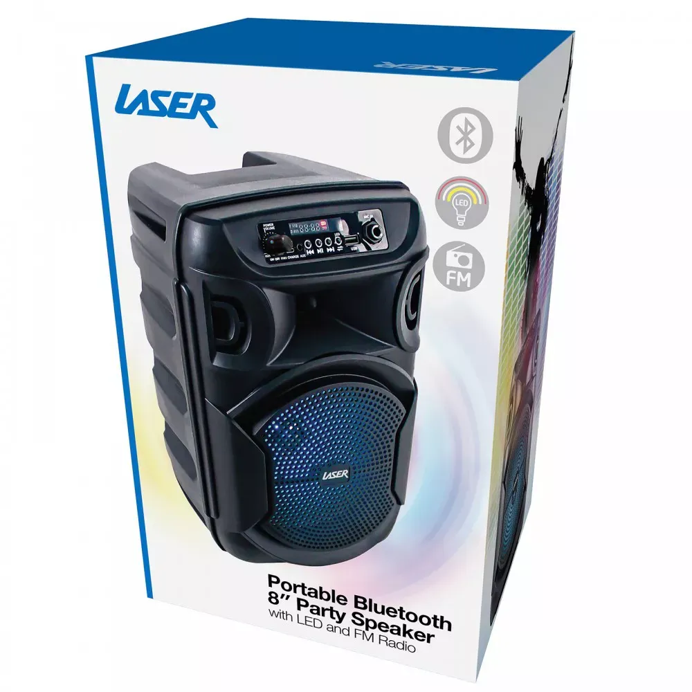 LASER PORTABLE 8inch PARTY SPEAKER WITH LED