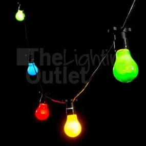 LED 10 or 20 Meter Multi Coloured Festoon Lighting A60 3w Globes