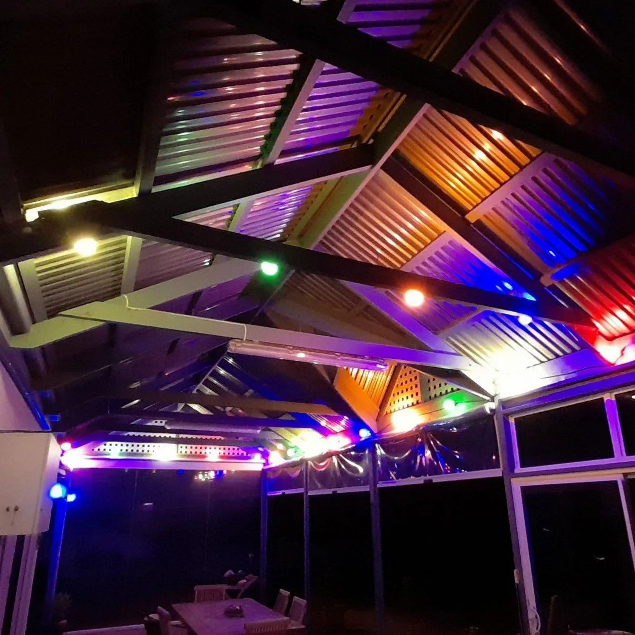 LED 10 or 20 Meter Multi Coloured Festoon Lighting A60 3w Globes
