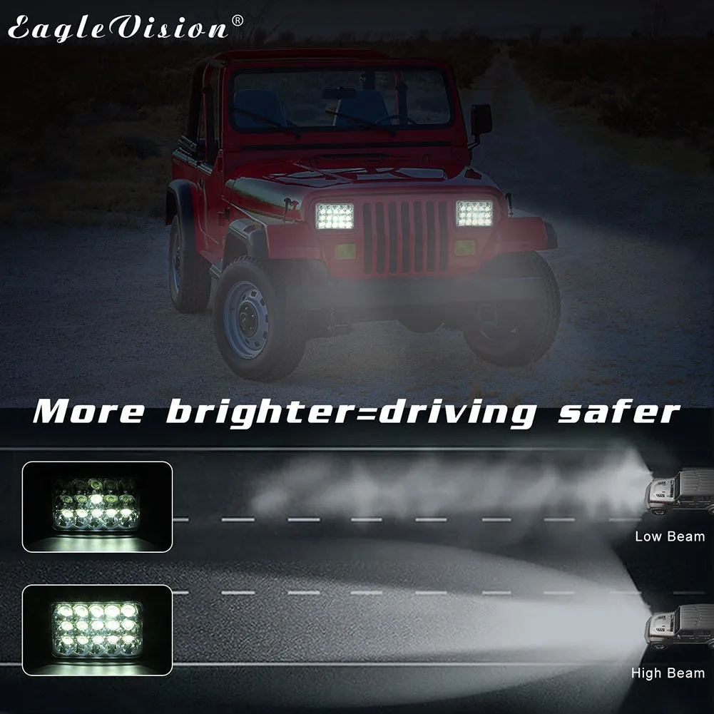 LED Headlight Die-cast Aluminum Casing 150w Square 5inches
