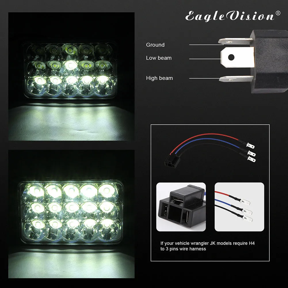 LED Headlight Die-cast Aluminum Casing 150w Square 5inches