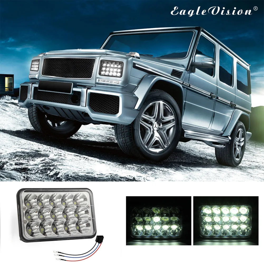 LED Headlight Die-cast Aluminum Casing 150w Square 5inches