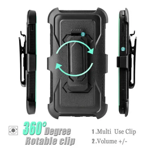 LG Aristo 2 Plus Case, Aristo 2, LG Tribute Dynasty, Rebel 3, Zone 4, Triple Protection 3-1 w/ Built in Screen Protector Heavy Duty Holster Shell Combo Case - Teal