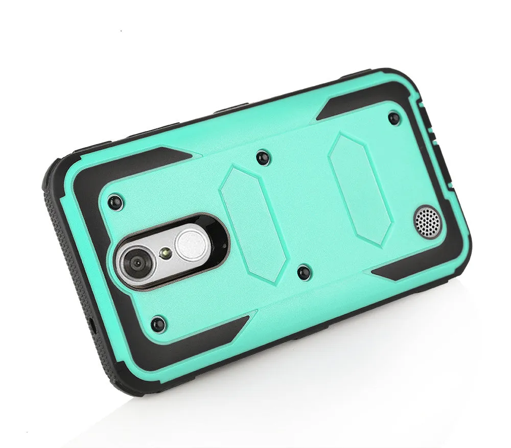 LG Aristo 2 Plus Case, Aristo 2, LG Tribute Dynasty, Rebel 3, Zone 4, Triple Protection 3-1 w/ Built in Screen Protector Heavy Duty Holster Shell Combo Case - Teal