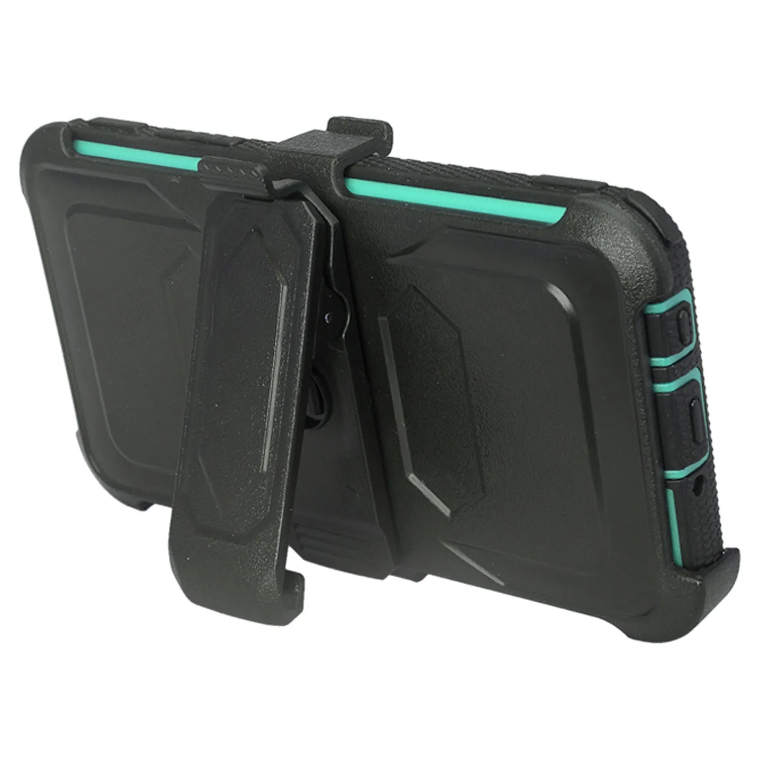 LG Aristo 2 Plus Case, Aristo 2, LG Tribute Dynasty, Rebel 3, Zone 4, Triple Protection 3-1 w/ Built in Screen Protector Heavy Duty Holster Shell Combo Case - Teal