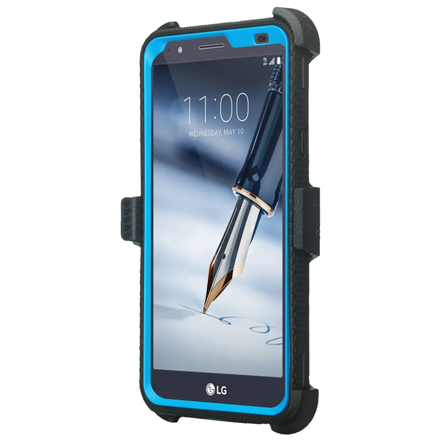 LG Escape Plus Case, Arena 2, K30 2019, Triple Protection 3-1 w/ Built in Screen Protector Heavy Duty Holster Shell Combo Case - Blue