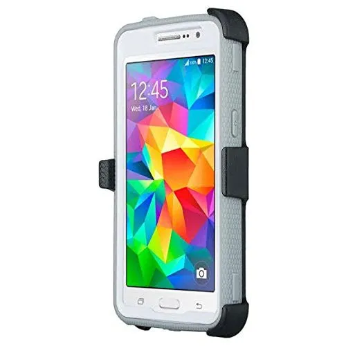 LG K10 Case | LG Premier LTE, Triple Protection 3-1 [Built in Screen Protector] Heavy Duty Holster Shell Combo Case for LG K10 - White