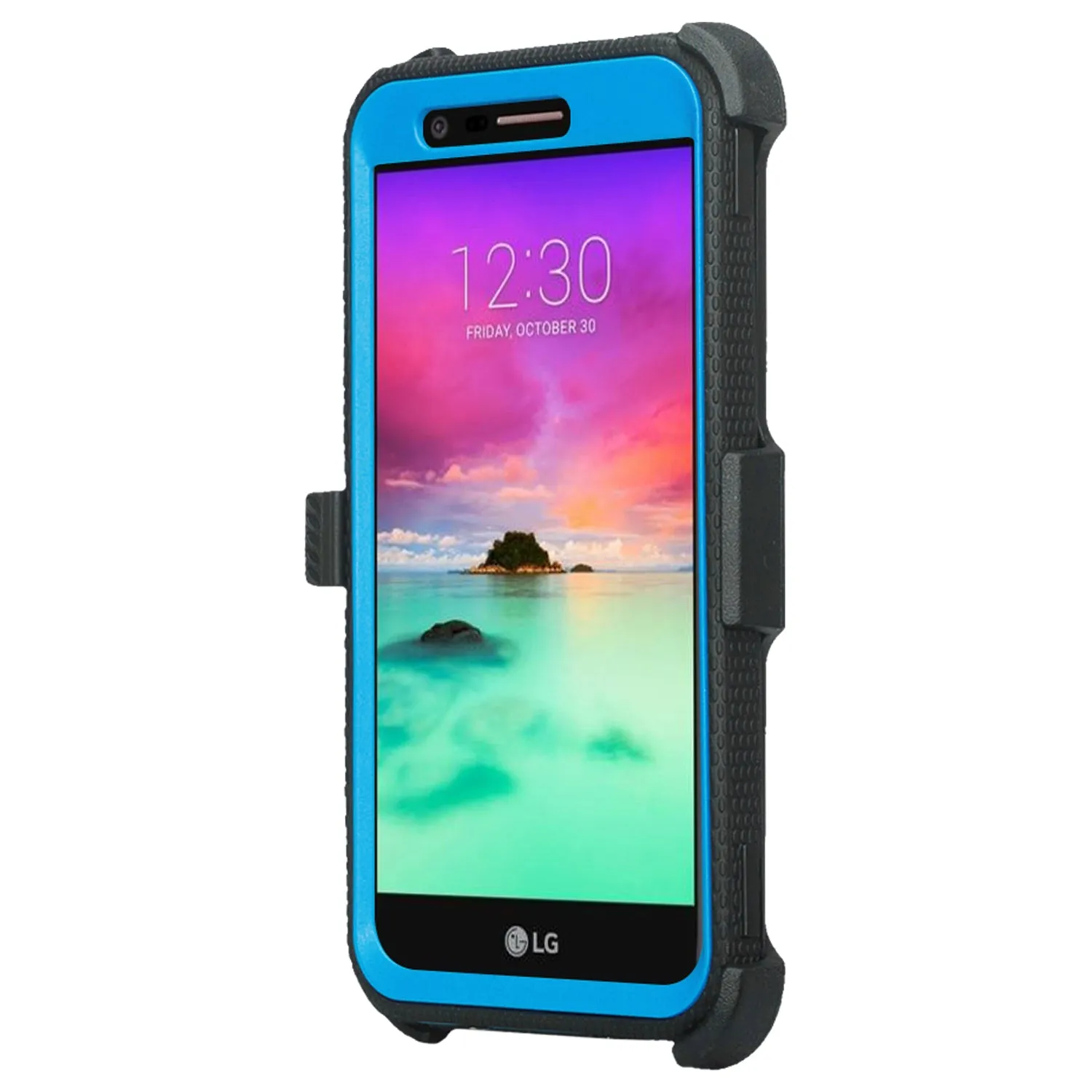 LG K20 Plus Case, LG K20 V, K10 2017 Case, Triple Protection 3-1 w/ Built in Screen Protector Heavy Duty Holster Shell Combo Cover - Blue