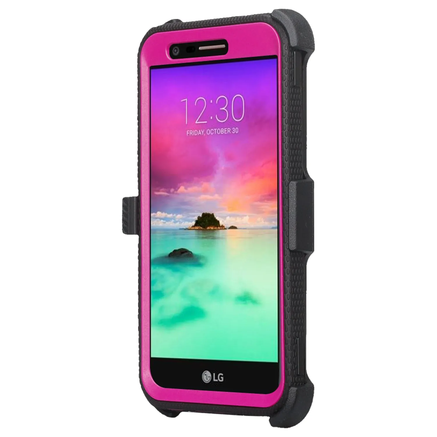 LG K20 Plus Case, LG K20 V, K10 2017 Case, Triple Protection 3-1 w/ Built in Screen Protector Heavy Duty Holster Shell Combo Cover - Purple