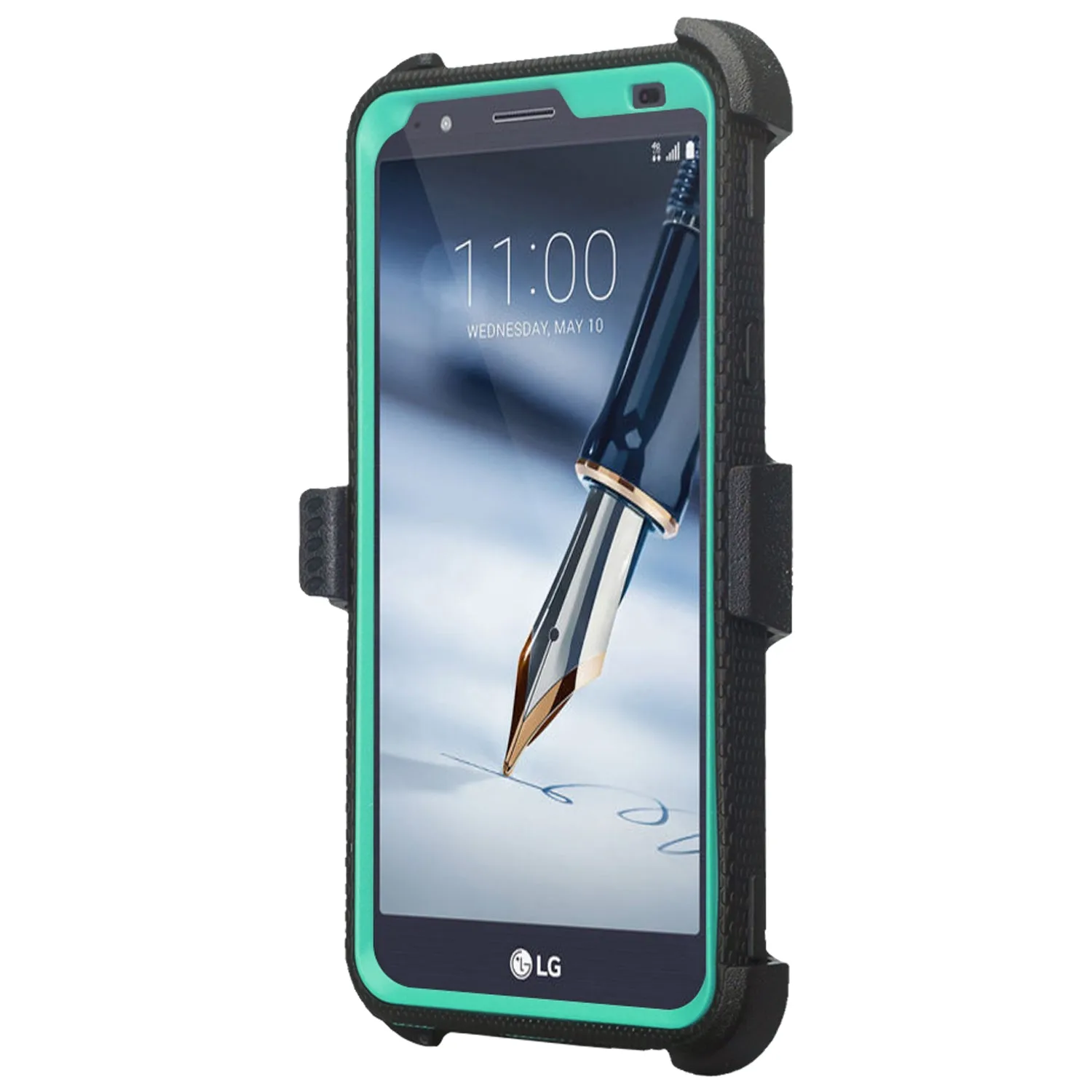 LG Stylo 4 Case, Stylo 4 Plus, Q Stylus Triple Protection 3-1 w/ Built in Screen Protector Heavy Duty Holster Shell Combo Case - Teal
