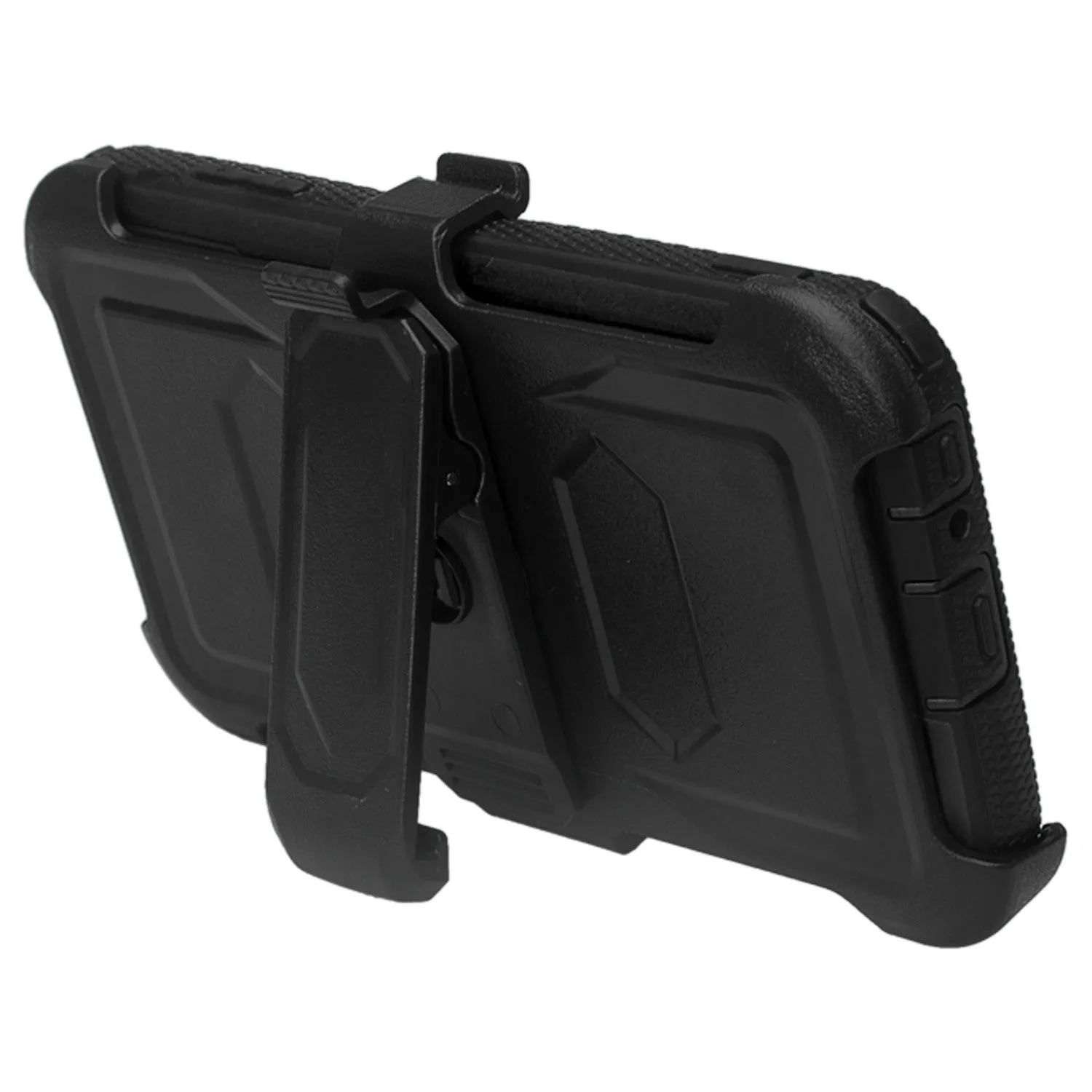 LG X Power 2 Case, LG X Charge, LG Fiesta 2, Fiesta, LG K10 Power, Triple Protection 3-1 w/ Built in Screen Protector Heavy Duty Holster Shell Combo Clip Case Cover - Black